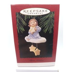 Hallmark Keepsake Christmas Ornament THREE WISHES Angel 1995 Peace Joy Love